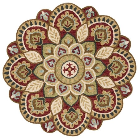 Safavieh 9 x 9 ft. Novelty Hand Tufted Round Area Rug, Red & Taupe NOV604Q-9R